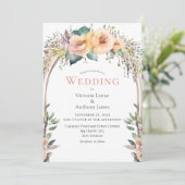 Bläserfarbene Rahmen Hochzeitsfeiern Einladung (Stehend Vorderseite)