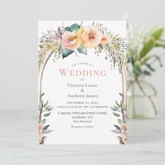 Bläserfarbene Rahmen Hochzeitsfeiern Einladung (Stehend Vorderseite)