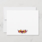 Bläserfarbene Sonnenblume Burgundy Monogram Mitteilungskarte (Rückseite)