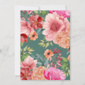 Bläserfarbenes Blau Hot-Rosa-Brautparty Einladung (Rückseite)