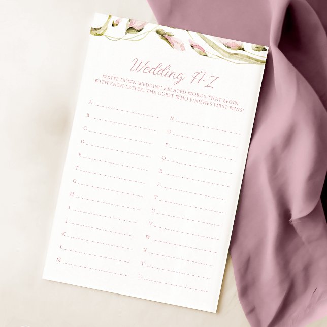 Bläserfarbenes Brautparty A-Z Game (Von Creator hochgeladen)