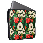 Bläserfarbenes, nahtloses Muster. Weißmohn Laptopschutzhülle (Vorne Rechts)
