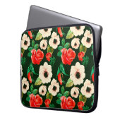 Bläserfarbenes, nahtloses Muster. Weißmohn Laptopschutzhülle (Vorderseite Links)
