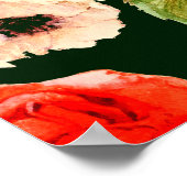 Bläserfarbenes, nahtloses Muster. Weißmohn Poster (Ecke)