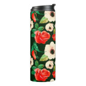 Bläserfarbenes, nahtloses Muster. Weißmohn Thermosbecher (Nach links gedreht)