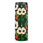 Bläserfarbenes, nahtloses Muster. Weißmohn Thermosbecher (Rückseite)