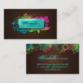 Bläserfashion Linen Blue Brown Espresso Visitenkarte (Vorne/Hinten)