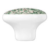 Bläserfolklorenknopf mit grünem weißem Kaninchen Keramikknauf (Seitenansicht)