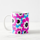 Bläserglänzende Neonmuster helle Farbe und blau Kaffeetasse (Links)