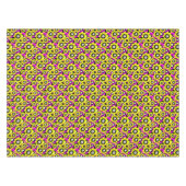 Bläserglänzende Neonmuster-Verkrüstung und gelber  Tischdecke (Vorderseite (Horizontal))