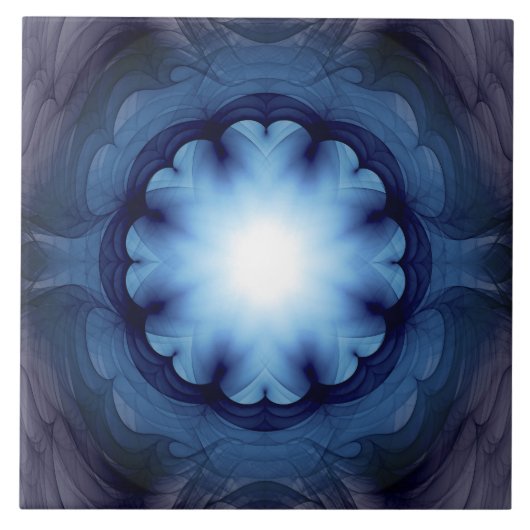 Bläserglühende blaue Dekoration Fliese (Vorderseite)