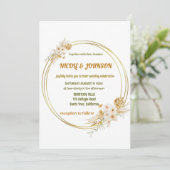 Bläsergoldener Rahmen Hochzeitseinladung Einladung (Stehend Vorderseite)