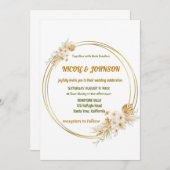 Bläsergoldener Rahmen Hochzeitseinladung Einladung (Vorne/Hinten)