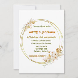 Bläsergoldener Rahmen Hochzeitseinladung Einladung