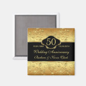Bläsergoldschwarz 50. Hochzeitstag Magnet (Vorderseite/Rückseite)