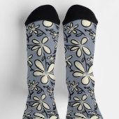 Bläsergraue und cremige Blume Socken (Oben)