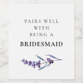 Bläserlavene Pairs als Brautjungfrau Weinetikett (Einzelnes Label)