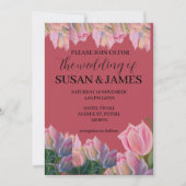 Bläsermalerei Rosa Tulpen Magenta Einladung (Vorderseite)