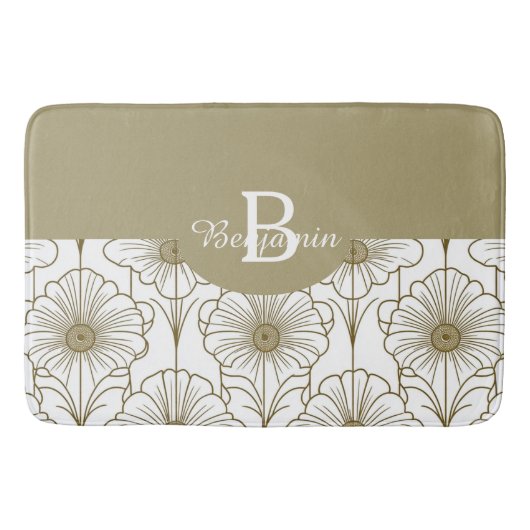 Bläsermuster der goldenen Linie Bath Mat Badematte (Vorderseite)