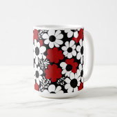 Bläsermuster in Rot, Schwarz und Weiß Kaffeetasse (VorderseiteRechts)