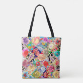 Bläsernahes Muster blühende weiße Blume Bot Tasche (Rückseite)