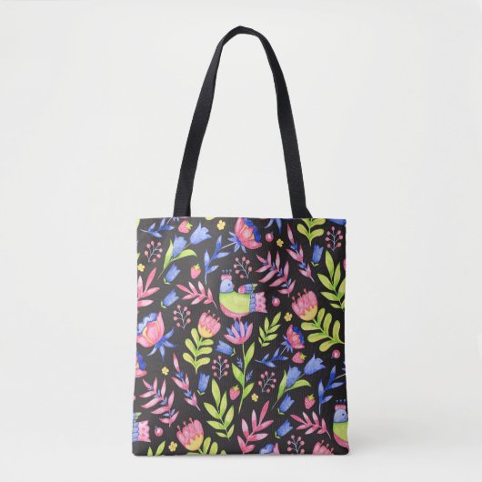 Bläsernahes Muster. Frühlingsblumen und Tasche (Vorderseite)