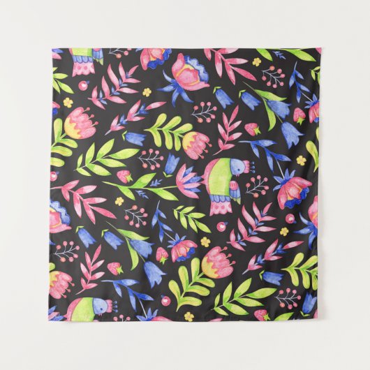 Bläsernahes Muster. Frühlingsblumen und Wandteppich (Vorderseite (Horizontal))