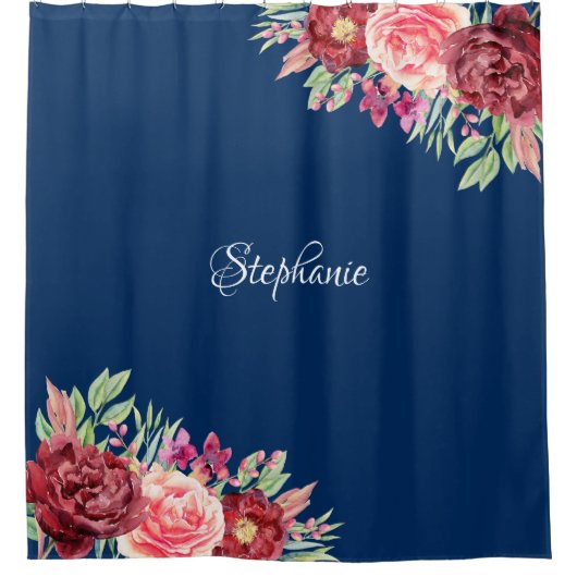Bläsernarbenblau Personalisiert Duschvorhang (Vorderseite)