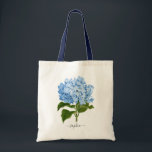 Bläsernavy Hydrangea Botanical Personalisiert Tragetasche<br><div class="desc">Botanische Personalisiert Tote-Tasche für die Blumenflotte</div>