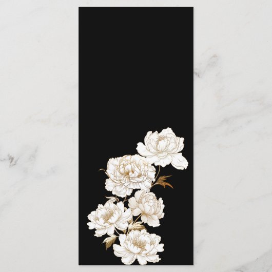 Bläsernbäume Weißgoldene Monogramm Hochzeit Menükarte (Rückseite)