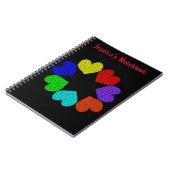 Bläsernbogen-Liebe-Hearts Anpassbare Notebooks Notizblock (Linke Seite)