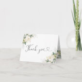 Bläserndusche "White Roses Floral" Danke Karte (Vorderseite)