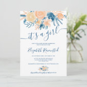 Bläserne Aquarellbrunnendusche Einladung (Stehend Vorderseite)