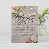 Bläserne Babydusche Zucker & Gewürze & Alles nett Einladung (Stehend Vorderseite)