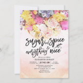 Bläserne Babydusche Zucker & Gewürze & Alles nett Einladung (Vorderseite)