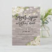 Bläserne Babydusche Zucker & Gewürze & Alles nett Einladung (Stehend Vorderseite)