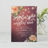 Bläserne Babydusche Zucker & Gewürze & Alles nett Einladung (Stehend Vorderseite)