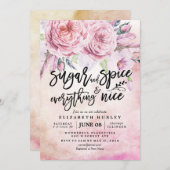 Bläserne Babydusche Zucker & Gewürze & Alles nett Einladung (Vorne/Hinten)