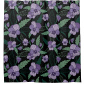 Bläserne Blätter mit dunklem Hintergrund Duschvorhang (Vorderseite)