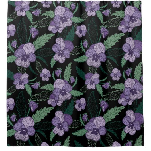 Bläserne Blätter mit dunklem Hintergrund Duschvorhang (Vorderseite)