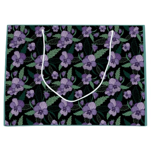 Bläserne Blätter mit dunklem Hintergrund Große Geschenktüte (Vorderseite)