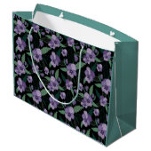 Bläserne Blätter mit dunklem Hintergrund Große Geschenktüte (Rückseite Schrägansicht)