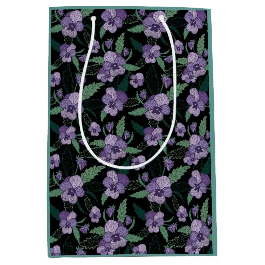 Bläserne Blätter mit dunklem Hintergrund Mittlere Geschenktüte (Vorderseite)