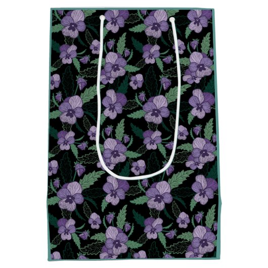 Bläserne Blätter mit dunklem Hintergrund Mittlere Geschenktüte (Rückseite)