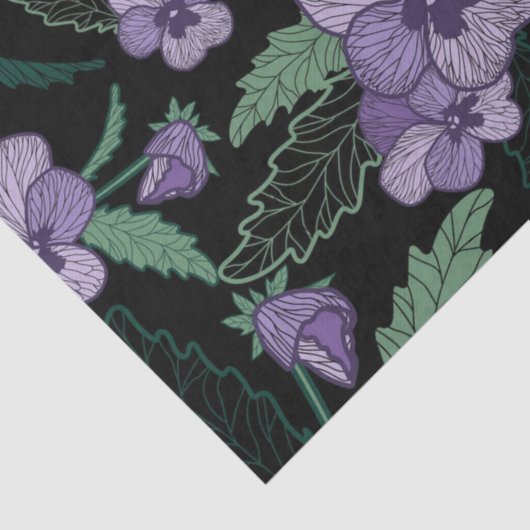 Bläserne Blätter mit dunklem Hintergrund Seidenpapier (Detail)