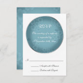 Bläserne blaue Hochzeitskarten mit Wasserzeichen RSVP Karte (Vorne/Hinten)