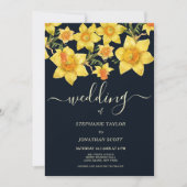 Bläserne blaugelbe Orangenodien Blütenhochzeit Einladung (Vorderseite)