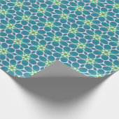 Bläserne Blume aquamarin-blaues Muster Geschenkpapier (Ecke)