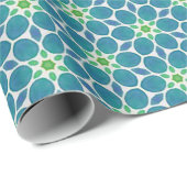 Bläserne Blume aquamarin-blaues Muster Geschenkpapier (Rolleneckpunkt)