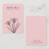 Bläserne Blume Rosa, handgefertigte Ohrensichtkart Telefonnummerkarte (Vorne/Hinten)